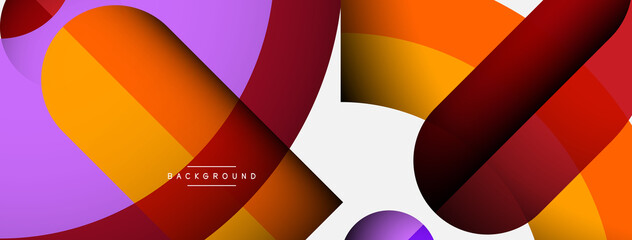 Trendy shapes, color minimal design composition, lines and shadows for wallpaper banner background or landing page