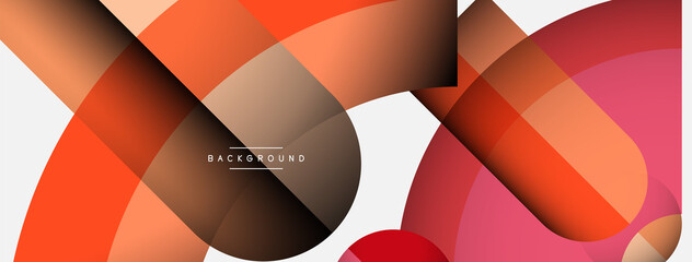 Obraz premium Trendy shapes, color minimal design composition, lines and shadows for wallpaper banner background or landing page