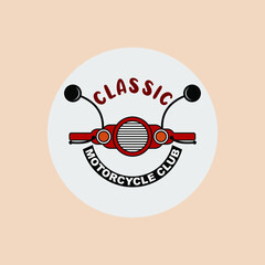 
Scooter club emblem logo design.Cartoon vector illustration
