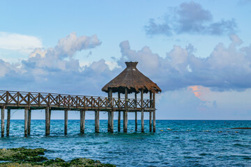 Beautiful dock at the edge of the sea 