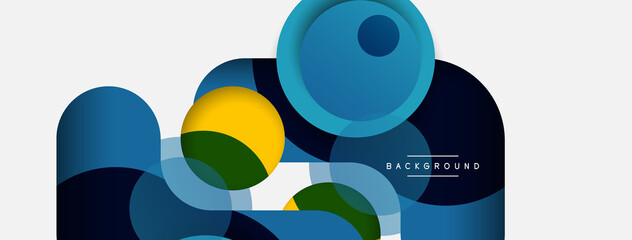 Creative geometric wallpaper. Minimal abstract background. Circles composition vector illustration for wallpaper banner background or landing page