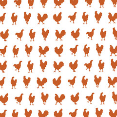 Chicken Silhouette Vector Illustration Pattern