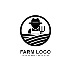 Farm logo. Farmer logo design vector