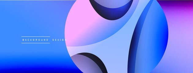 Creative geometric wallpaper. Minimal abstract background. Circle and wave composition vector illustration for wallpaper banner background or landing page