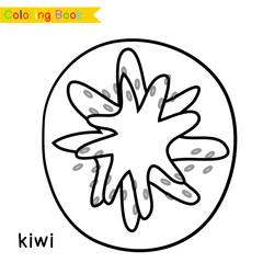 Fruit coloring worksheet page. Coloring cute fruit worksheet page. Educational printable colouring worksheet. Vector illustration.