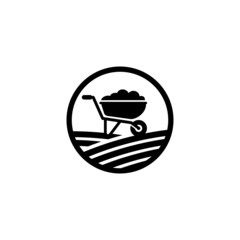 Wheelbarrow icon vector illustration