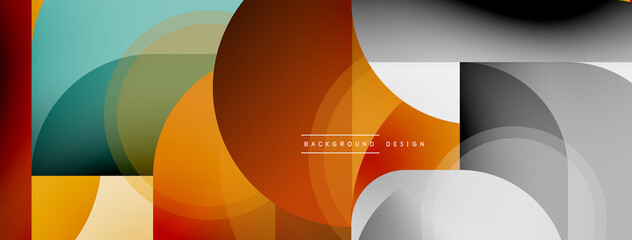 Round triangle shapes lines and circles. Geometric vector illustration for wallpaper banner background or landing page