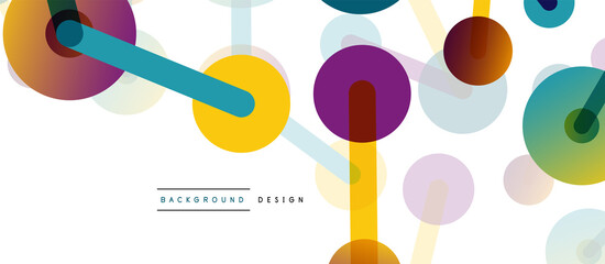 Abstract background. Round dots connected by lines. Trendy techno business template for wallpaper, banner, background or landing