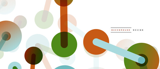 Line points connections geometric abstract background. Circles connected by lines. Trendy techno business template for wallpaper, banner, background or landing