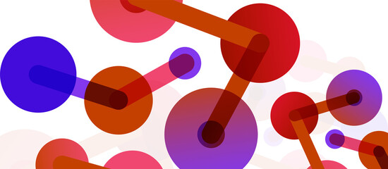 Abstract background. Round dots connected by lines. Trendy techno business template for wallpaper, banner, background or landing