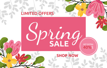 Limited Spring Sale Flower Floral Season Marketing Banner Business