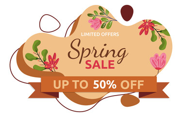 Limited Spring Sale Flower Marketing Business Banner Fluid Style