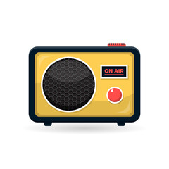 vector illustration of radio on white background