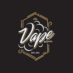 Vape vapour store classic logo template