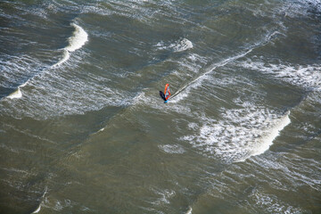  Wind Surfers off Normandy Coast  France