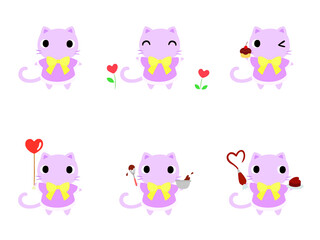 バレンタインのネコアイコン