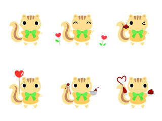 バレンタインのリスアイコン