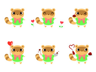 バレンタインのタヌキアイコン