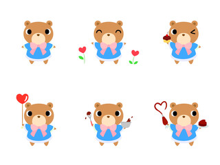 バレンタインのクマアイコン