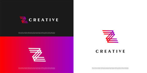 letter Z logo line design, Minimalist Z initial based vector icon.	