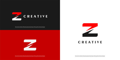 letter Z logo arrow design, Minimalist Z initial based vector icon.	