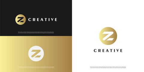 letter Z logo negative space design, Minimalist Z initial based vector icon.	 - obrazy, fototapety, plakaty