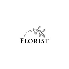 flower shop logo design.with a minimalist style, can be used as a business shop.card.