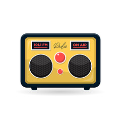 vector illustration of radio on white background. Radio Day