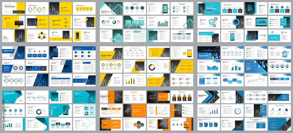 Poster set business presentation design template backgrounds and page layout design for brochure, book, mag
