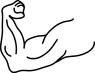 Strong muscular arms vector icon.eps