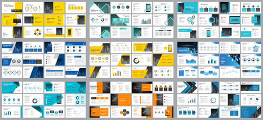Set business presentation design template backgrounds and page layout design for brochure, book, magazine, annual report and company profile, with info graphic elements graph design concept