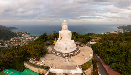 Phuket Big Buddha is one of the island most important and revered landmarks on the island..Phuket big Buddha is on the top of high mountain can see around the Phuket island © Washburn