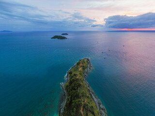 Naklejka na ściany i meble Laem phrom thep cape best spots to watch the sunset in phuket,Thailand.