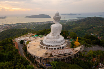Phuket Big Buddha is one of the island most important and revered landmarks on the island..Phuket big Buddha is on the top of high mountain can see around the Phuket island © Washburn