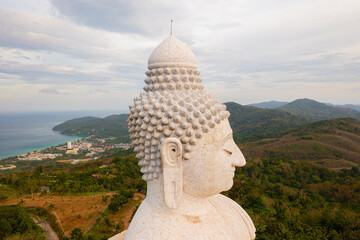 Phuket Big Buddha is one of the island most important and revered landmarks on the island..Phuket big Buddha is on the top of high mountain can see around the Phuket island © Washburn