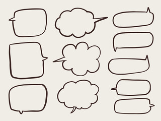 Bubble speech set line art drawing collection vector