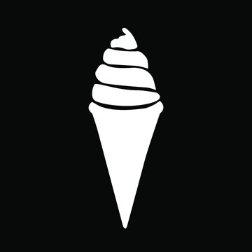Ice Cream Vector Icon. Ice cream icon in trendy flat style. ice cream icon image, Ice cream icon illustration isolated on black background