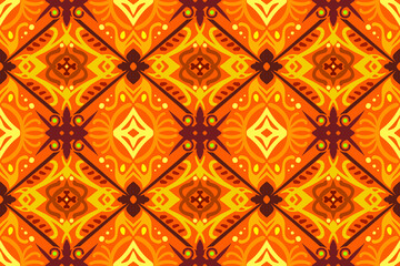Vector seamless ethnic pattern. Tribal and geometric motifs. Vintage decorative ornament element texture print for textile, fabric, paper, tile, wallpaper background or web design illustration.