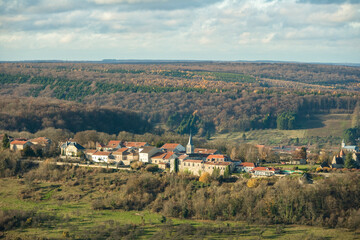 Aerial Buxi&egrave;res sous les C&ocirc;tes Lorraine France