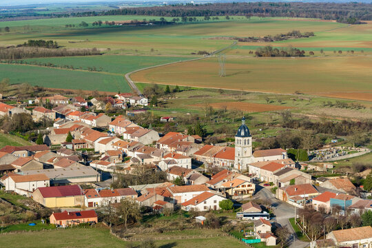 Aerial Mandre aux 4 tours Lorraine France