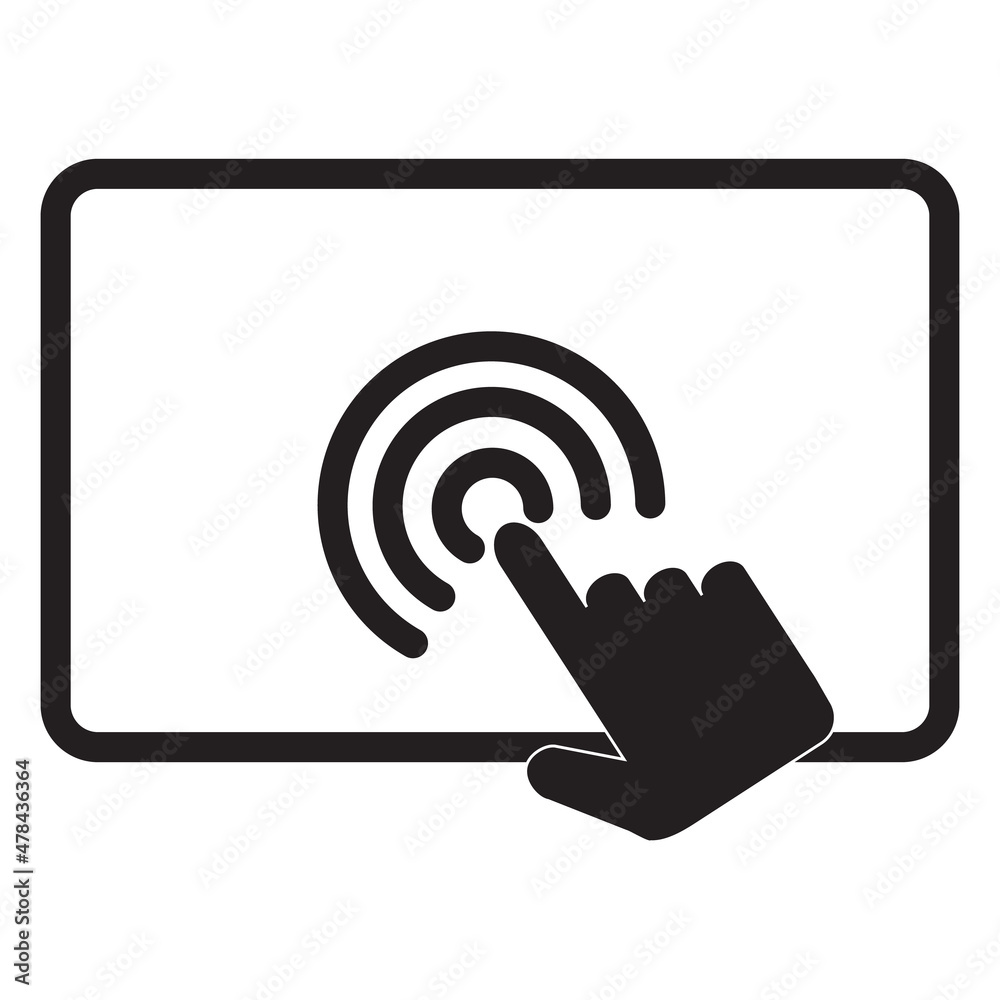 Poster touch screen icon on white background. touch gesture sign. pointer on screen symbol. flat style.