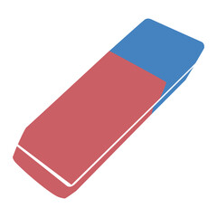 eraser icon on white background. red and blue eraser symbol. rubber sign. flat style.