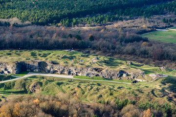 Naklejka premium Aerial Ossuaire de Douaumont Nord-est de Verdun Lorraine France