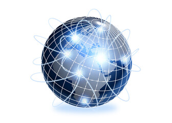 地球のグローバルネットワーク、グローバルコミュニケーション、通信ネットワークイメージ、A European edition.