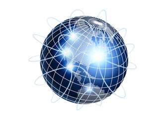 地球のグローバルネットワーク、グローバルコミュニケーション、通信ネットワークイメージ、An American edition.