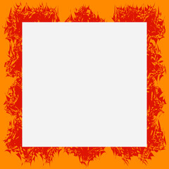 frame with red and yellow flowers