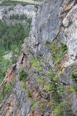 stone wall in the mountains, Waterton Lakes National Park, Alberta