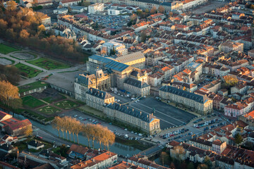 Fototapeta na wymiar Aerial Luneville et Son Chateau Lorraine France