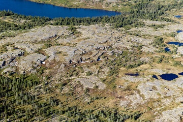 Lakes Dotting a Boreal Forest Landscape Nunavik Quebec Canada