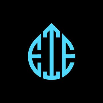 EIE letter logo design on black background. EIE circle letter logo design with ellipse shape. EIE creative initials letter logo concept. EIE logo vector 